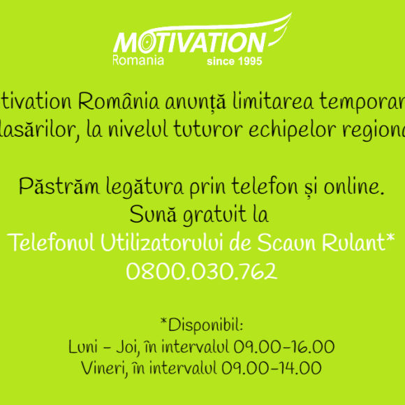 Modificări în desfășurarea activităților Motivation